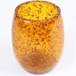 Gedy ME98-87 Round Transparent Gold Finish Toothbrush Holder